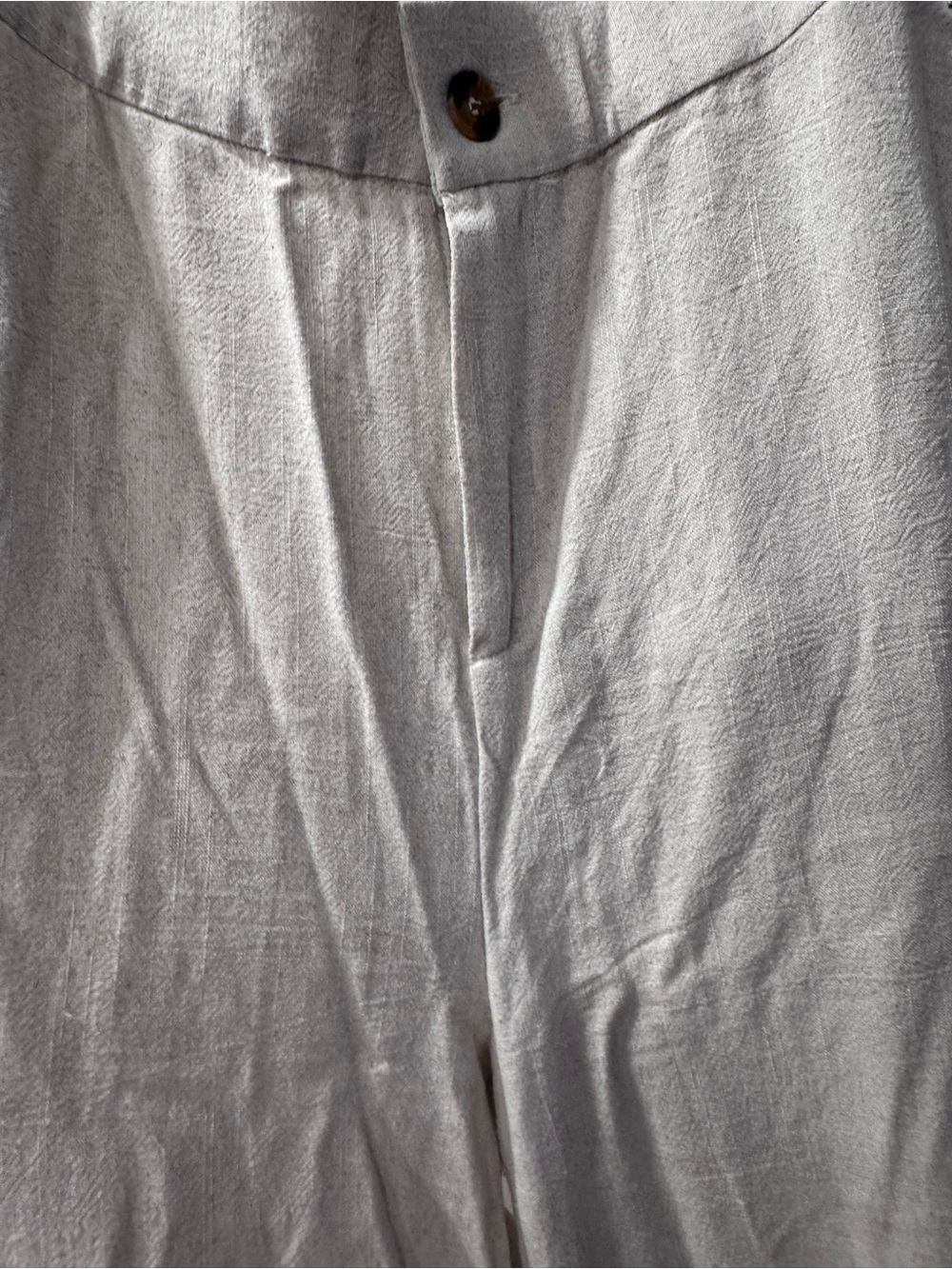 Women’s Cream Wide-Leg Linen Blend Trousers - Picture 3 of 7